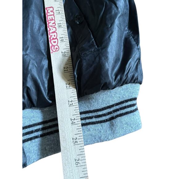 VTG King Louie Pro Fit Men M 40 - 42 Nylon Snap Up Black Gray Jacket USA Made - Picture 6 of 8